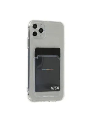 Apple İphone 11 Pro Max Kılıf Kart Şeffaf Silikon - Şeffaf