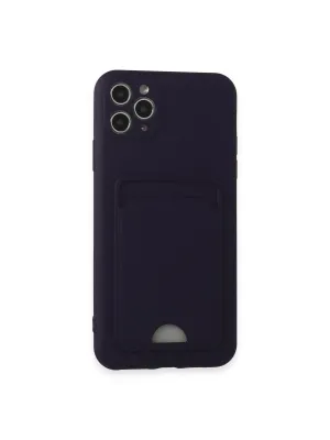 Apple İphone 11 Pro Max Kılıf Kelvin Kartvizitli Silikon - Derin Mor