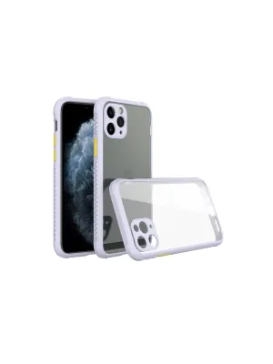 Apple İphone 11 Pro Max Kılıf Miami Şeffaf Silikon - Lila