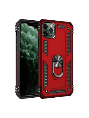 Apple İphone 11 Pro Max Kılıf Sofya Yüzüklü Silikon Kapak - Kırmızı