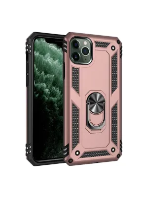 Apple İphone 11 Pro Max Kılıf Sofya Yüzüklü Silikon Kapak - Rose