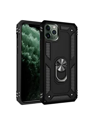 Apple İphone 11 Pro Max Kılıf Sofya Yüzüklü Silikon Kapak - Siyah