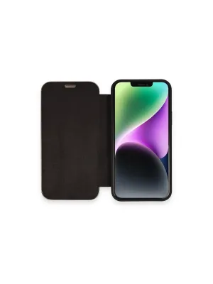 Apple İphone 12 Kılıf Dolpin Kapaklı - Siyah