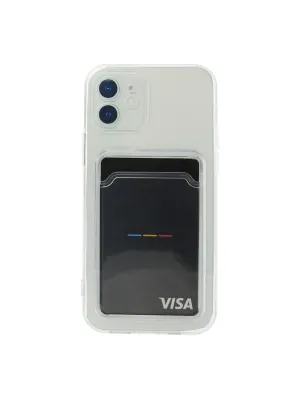 Apple İphone 12 Kılıf Kart Şeffaf Silikon - Şeffaf