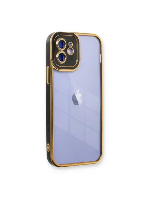 Apple İphone 12 Kılıf Liva Lens Silikon - Siyah