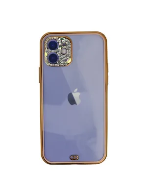 Apple İphone 12 Kılıf Liva Taşlı Silikon - Pembe
