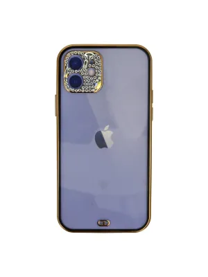 Apple İphone 12 Kılıf Liva Taşlı Silikon - Siyah