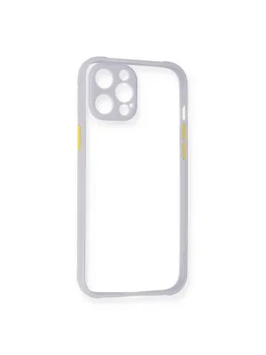 Apple İphone 12 Kılıf Miami Şeffaf Silikon - Lila
