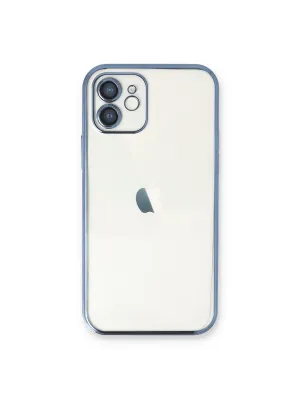 Apple İphone 12 Kılıf Razer Lensli Silikon - Açık Mavi