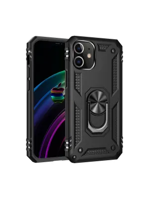 Apple İphone 12 Kılıf Sofya Yüzüklü Silikon Kapak - Siyah