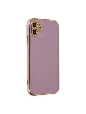 Apple İphone 12 Kılıf Volet Silikon - Mor