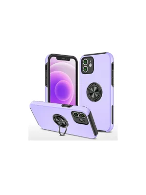 Apple İphone 12 Mini Kılıf Elit Yüzüklü Kapak - Mor