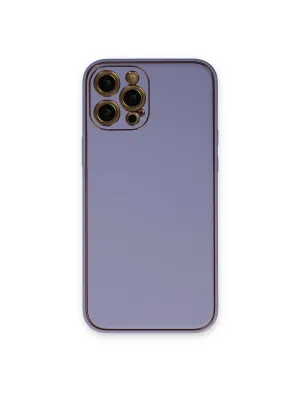 Apple İphone 12 Pro Kılıf Coco Deri Silikon Kapak - Açık Lila