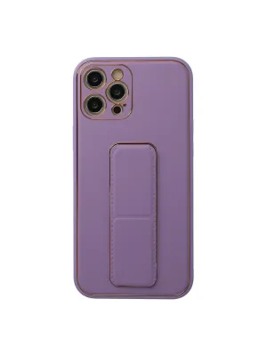 Apple İphone 12 Pro Kılıf Coco Deri Standlı Kapak - Lila