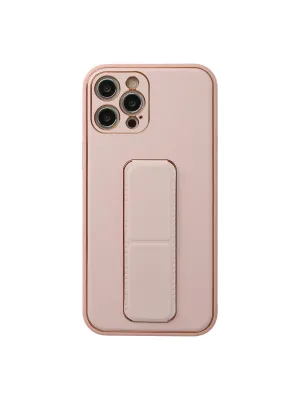 Apple İphone 12 Pro Kılıf Coco Deri Standlı Kapak - Pembe