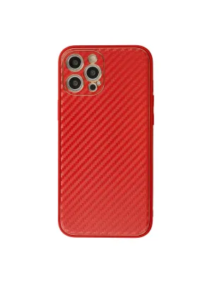 Apple İphone 12 Pro Kılıf Coco Karbon Silikon - Kırmızı
