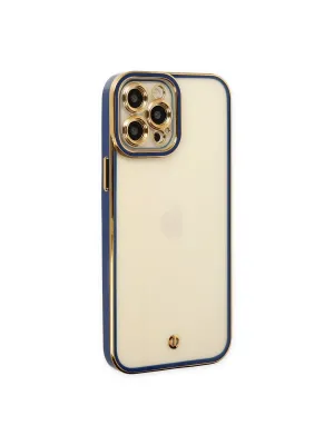 Apple İphone 12 Pro Kılıf Liva Lens Silikon - Mavi