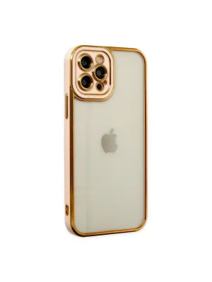 Apple İphone 12 Pro Kılıf Liva Lens Silikon - Rose