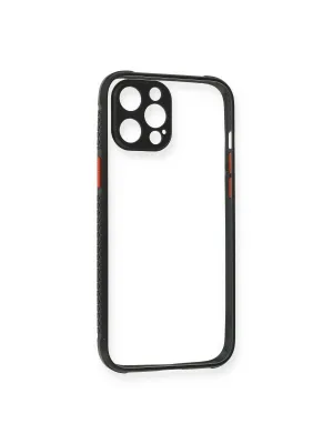 Apple İphone 12 Pro Kılıf Miami Şeffaf Silikon - Siyah