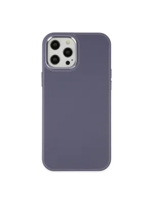 Apple İphone 12 Pro Max Kılıf Asya Deri Silikon - Mor