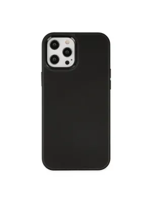 Apple İphone 12 Pro Max Kılıf Asya Deri Silikon - Siyah