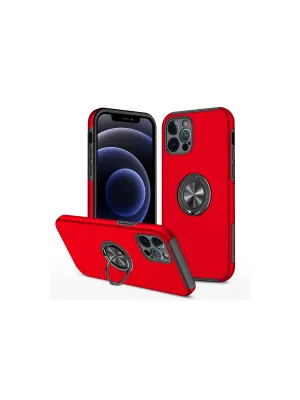 Apple İphone 12 Pro Max Kılıf Elit Yüzüklü Kapak - Kırmızı