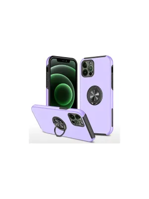 Apple İphone 12 Pro Max Kılıf Elit Yüzüklü Kapak - Mor