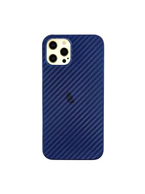 Apple İphone 12 Pro Max Kılıf Karbon Pp Silikon - Mavi