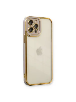 Apple İphone 12 Pro Max Kılıf Liva Lens Silikon - Lila