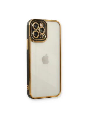 Apple İphone 12 Pro Max Kılıf Liva Lens Silikon - Siyah