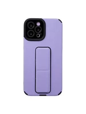 Apple İphone 12 Pro Max Kılıf Mega Standlı Silikon - Lila