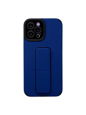 Apple İphone 12 Pro Max Kılıf Mega Standlı Silikon - Mavi