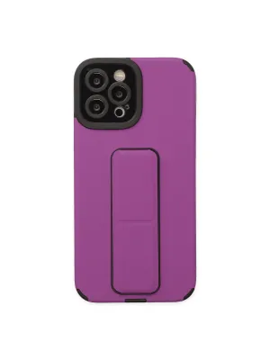 Apple İphone 12 Pro Max Kılıf Mega Standlı Silikon - Mor