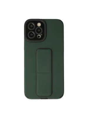 Apple İphone 12 Pro Max Kılıf Mega Standlı Silikon - Yeşil