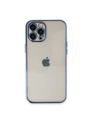 Apple İphone 12 Pro Max Kılıf Razer Lensli Silikon - Açık Mavi