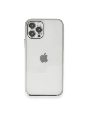 Apple İphone 12 Pro Max Kılıf Razer Lensli Silikon - Gümüş