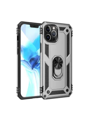 Apple İphone 12 Pro Max Kılıf Sofya Yüzüklü Silikon Kapak - Gümüş