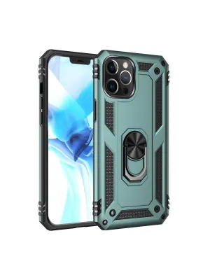 Apple İphone 12 Pro Max Kılıf Sofya Yüzüklü Silikon Kapak - Yeşil