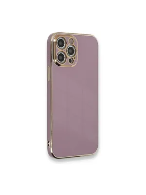 Apple İphone 12 Pro Max Kılıf Volet Silikon - Mor