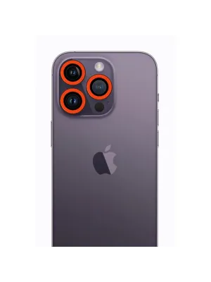 Apple İphone 12 Pro Max Neon Fosforlu Kamera Lens - Turuncu