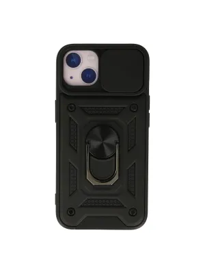 Apple İphone 13 Kılıf Pars Lens Yüzüklü Silikon - Siyah