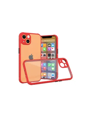 Apple İphone 13 Mini Kılıf Miami Şeffaf Silikon - Kırmızı