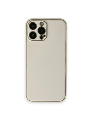 Apple İphone 13 Pro Kılıf Coco Deri Silikon Kapak - Beyaz