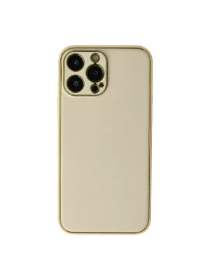 Apple İphone 13 Pro Kılıf Coco Deri Silikon Kapak - Gold