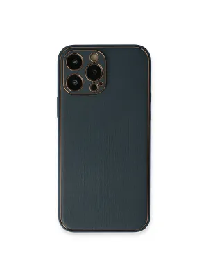 Apple İphone 13 Pro Kılıf Coco Deri Silikon Kapak - Mavi