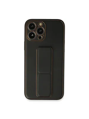 Apple İphone 13 Pro Kılıf Coco Deri Standlı Kapak - Siyah