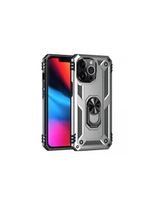 Apple İphone 13 Pro Kılıf Sofya Yüzüklü Silikon Kapak - Gümüş