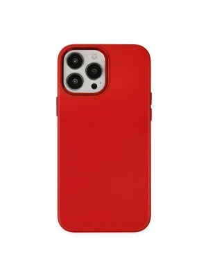 Apple İphone 13 Pro Max Kılıf Asya Deri Silikon - Kırmızı