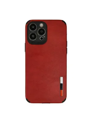 Apple İphone 13 Pro Max Kılıf Loop Deri Silikon - Kırmızı