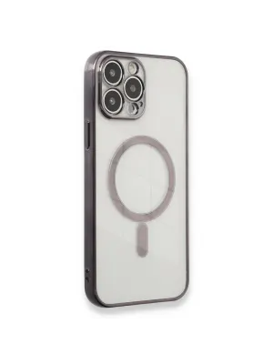 Apple İphone 13 Pro Max Kılıf Magneticsafe Lazer Silikon - Siyah